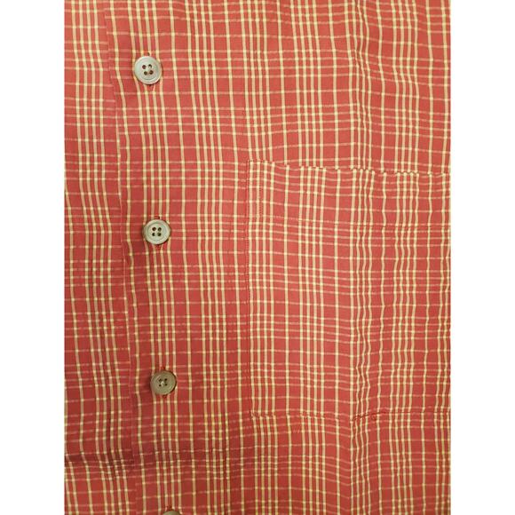 Scott Barber Men's XL Red & Yellow Short Sleeve Button Up Casual Shirt - Picture 5 of 7
